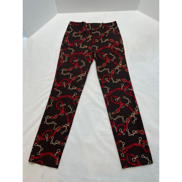 Zara Chain Print Cigarette Pants Size Small - Picture 4 of 9